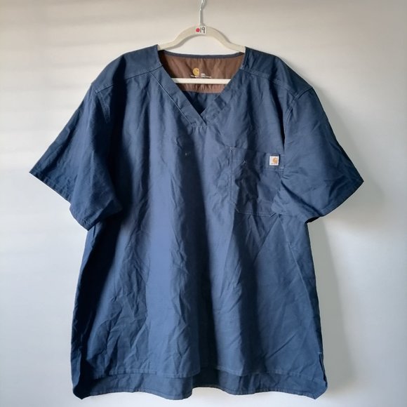 Carhartt Women's Navy Blue Scrub Top Size 2XL Blemish - Picture 1 of 7